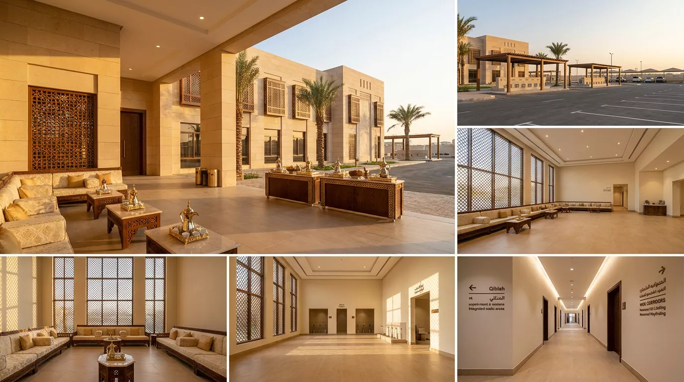 تصميم استراحات مكة والمدينة بمسارات واضحة ومناطق ضيافة عملية وخامات سهلة التنظيف تناسب المواسم والزيارات